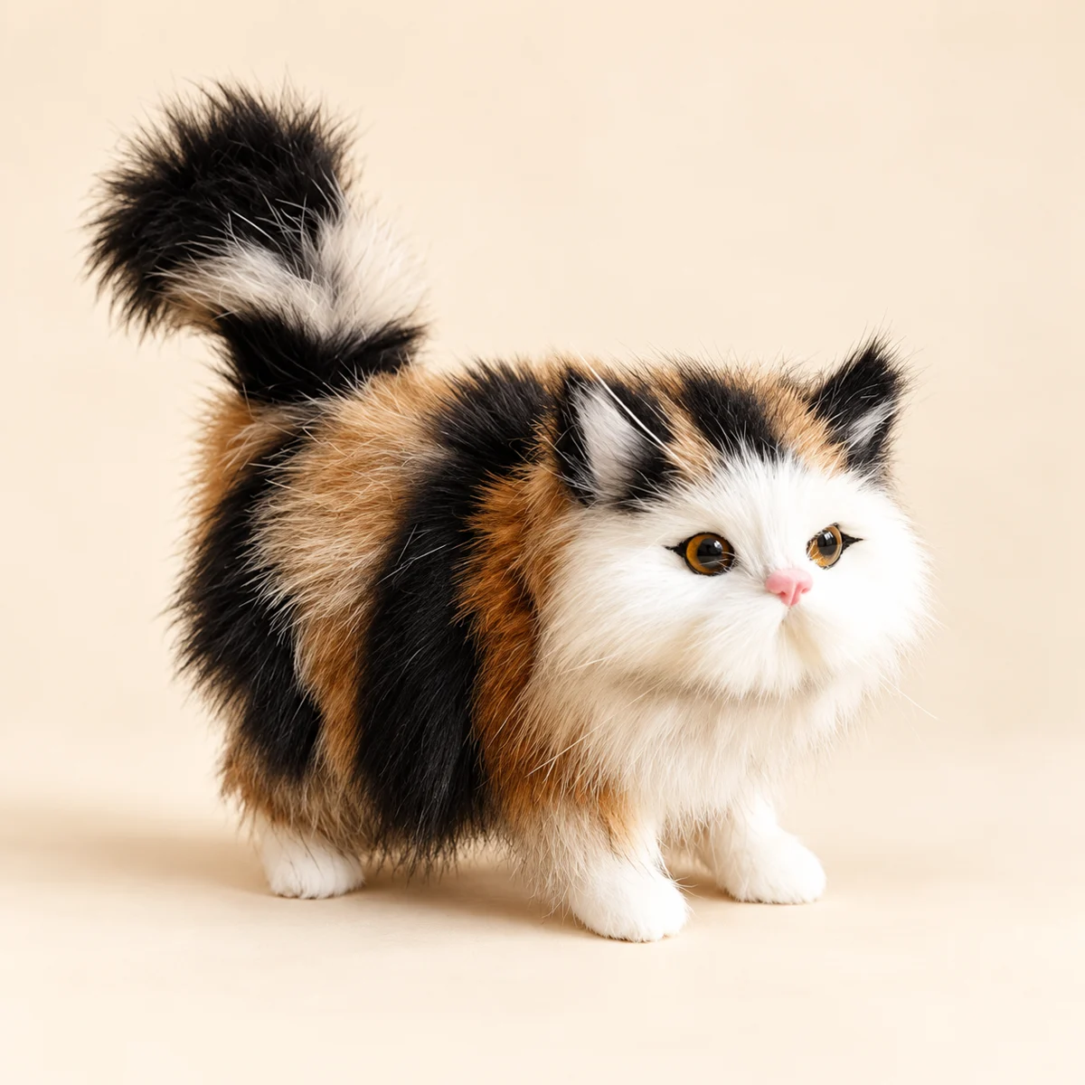 Poppy's Little Companion: a calico miniature fluffy kitten plush